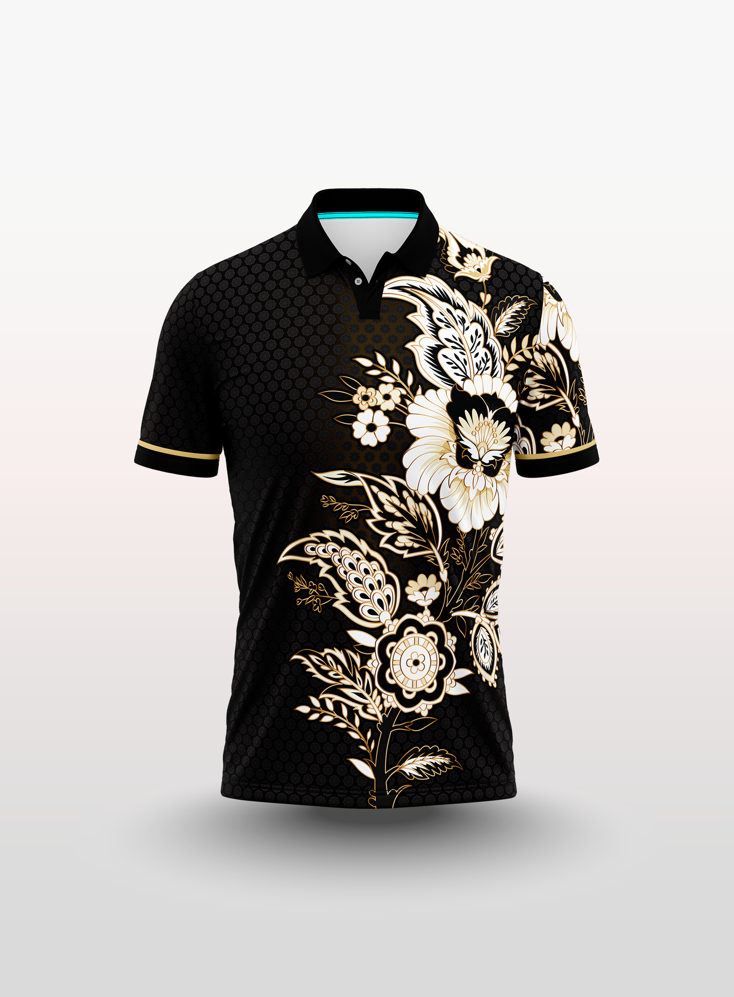Polo Batik in Black