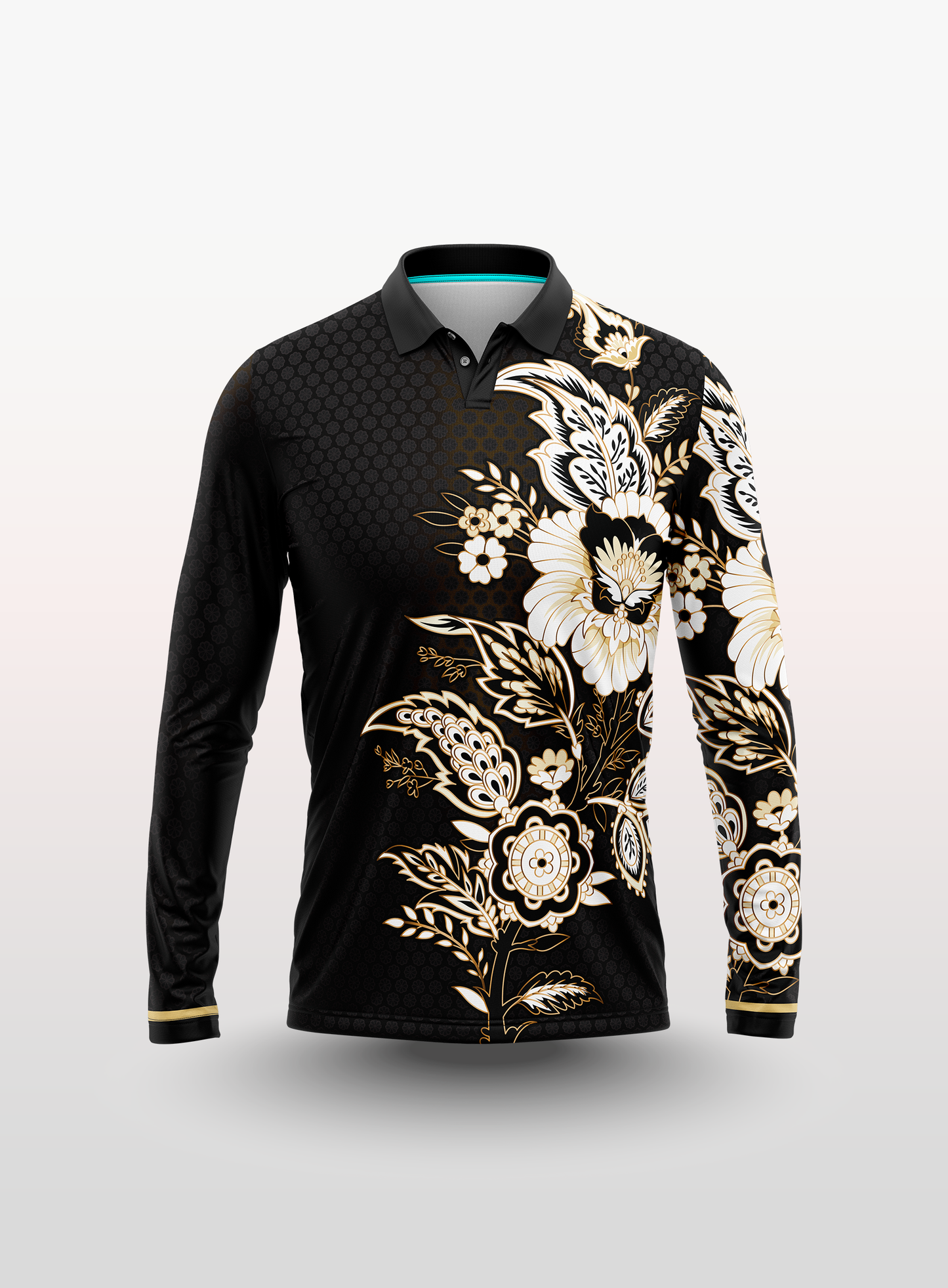 Polo Batik in Black