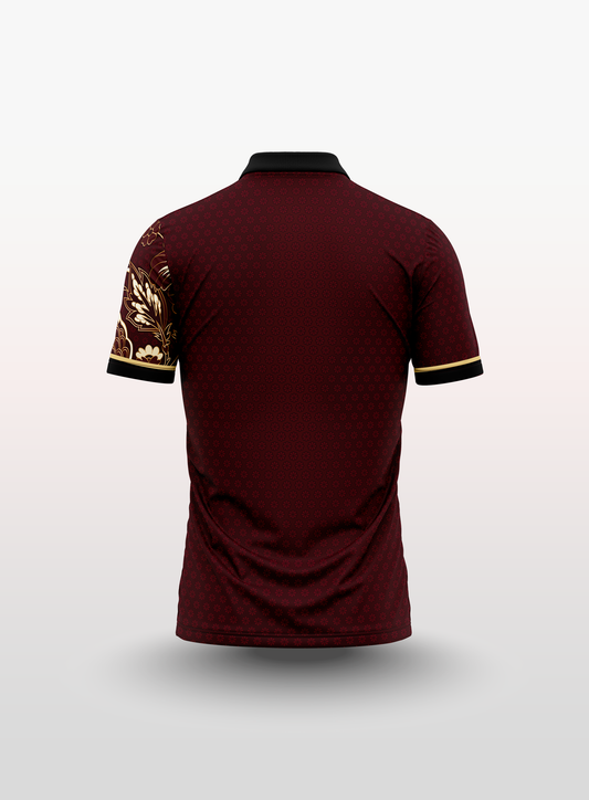 Polo Batik in Maroon