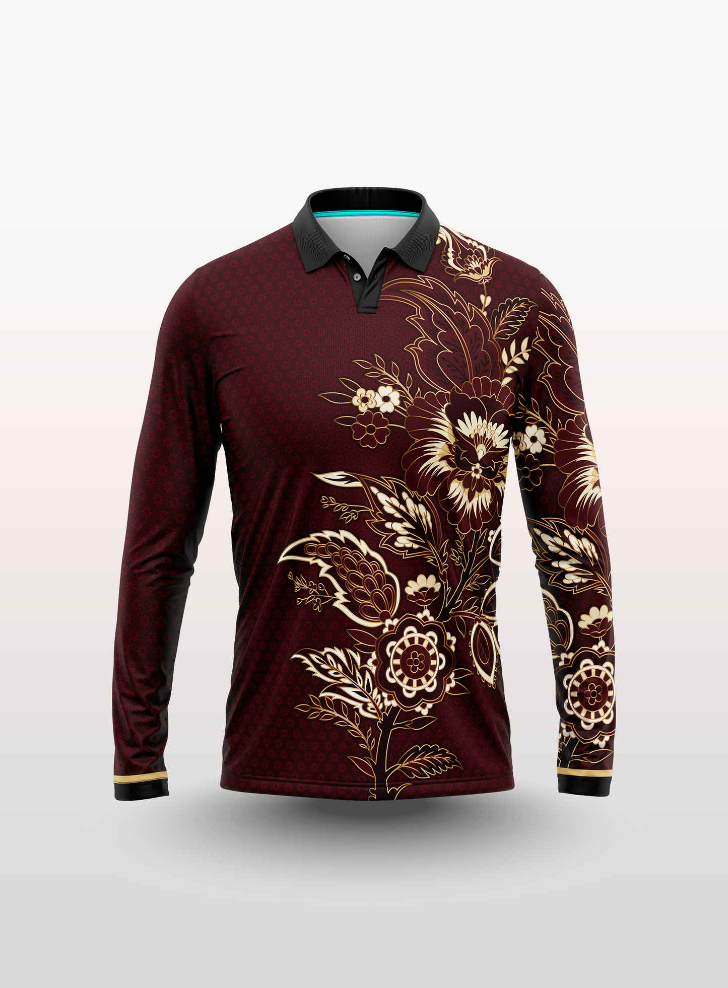 Polo Batik in Maroon