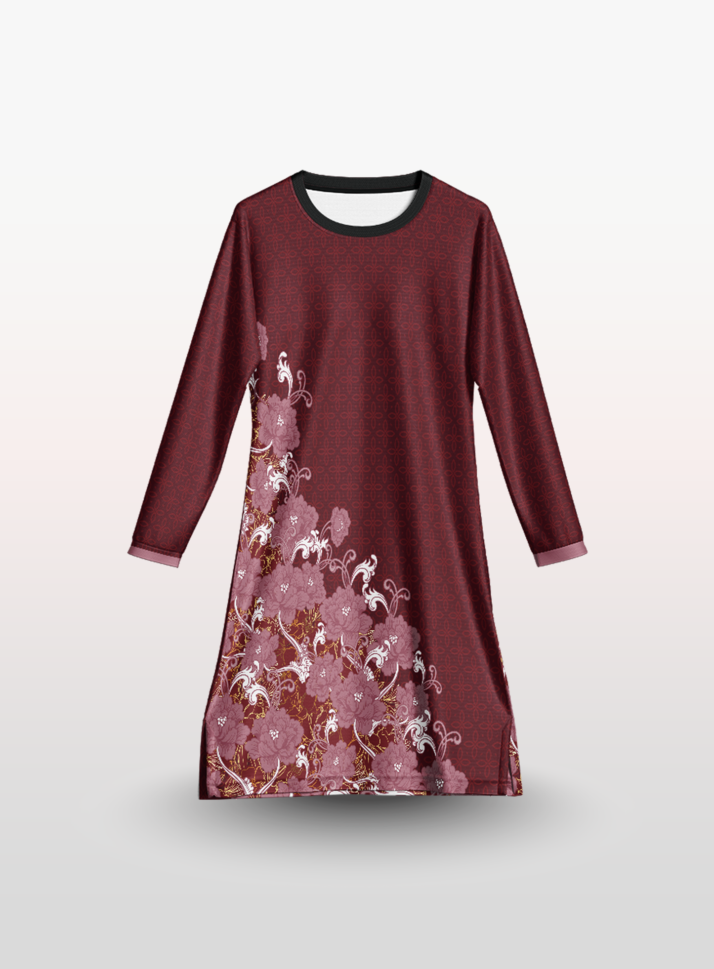 Muslimah Floral in Maroon