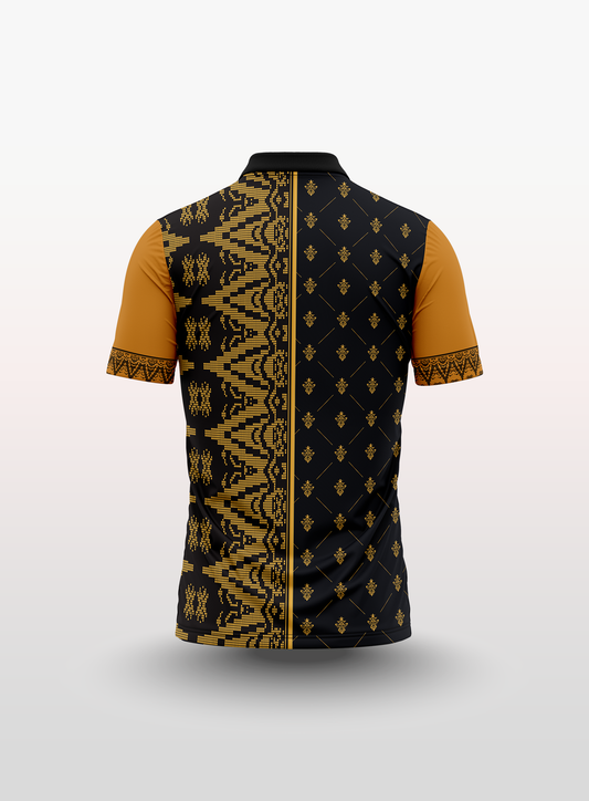 Polo Cempaka Songket in Black