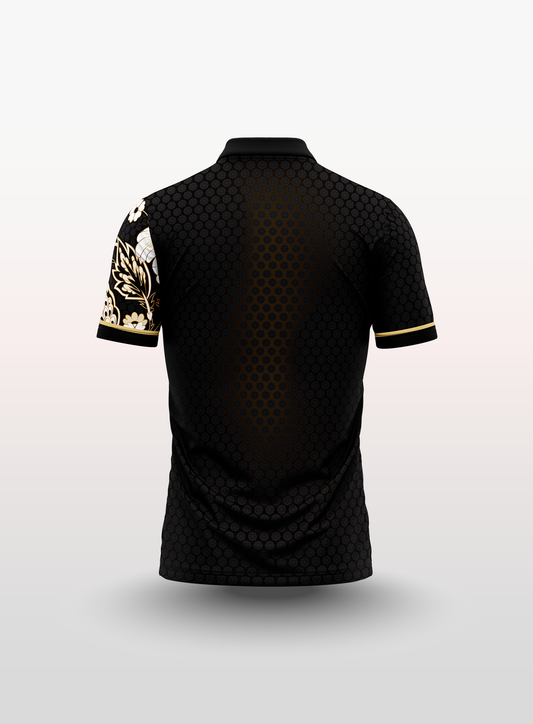 Polo Batik in Black