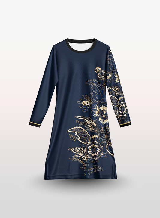 Muslimah Batik in Blue