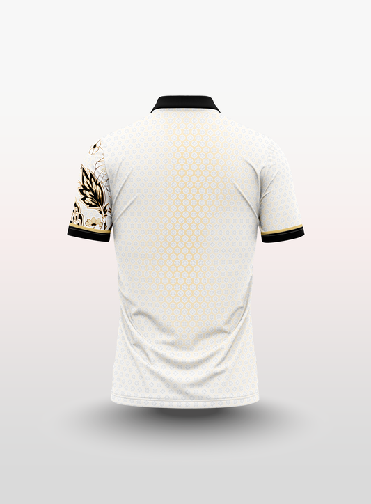 Polo Batik in White