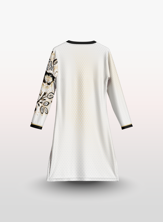 Muslimah Batik in White