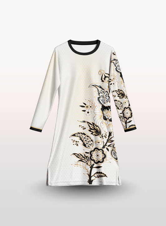 Muslimah Batik in White