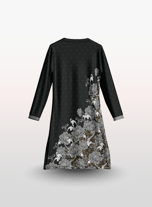 Muslimah Floral in Black