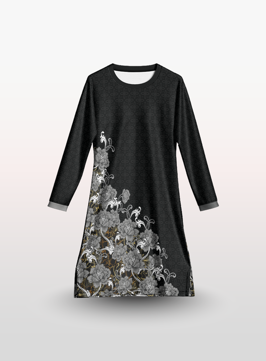 Muslimah Floral in Black
