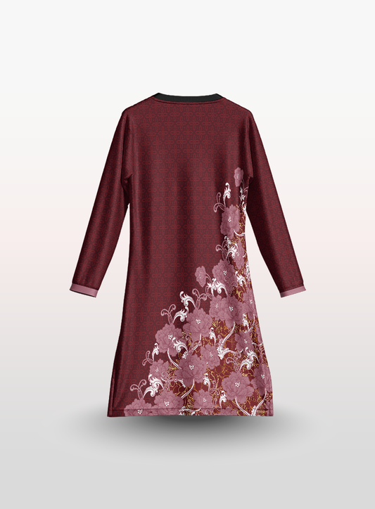 Muslimah Floral in Maroon