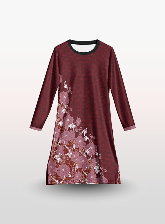 Muslimah Floral in Maroon