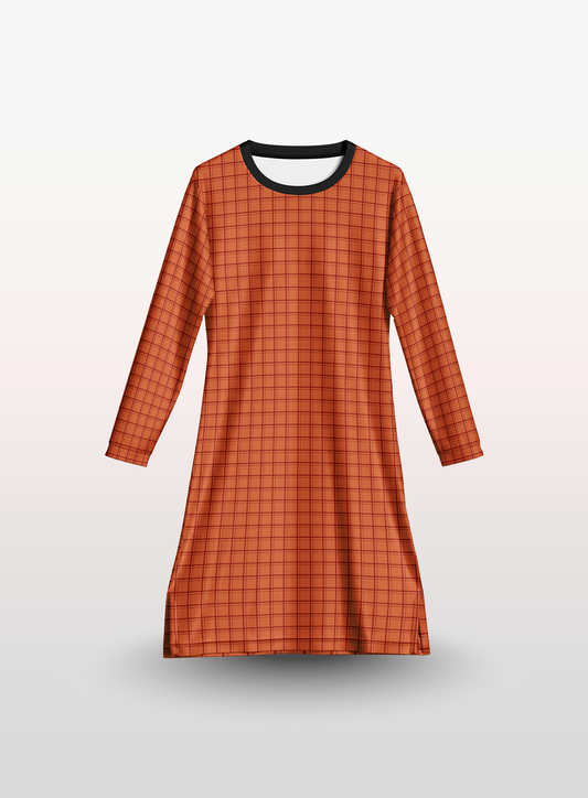 Muslimah Petak in Brick Orange