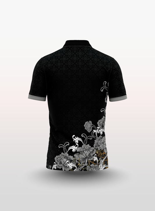Polo Floral in Black
