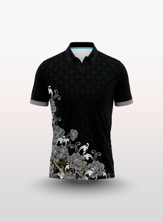 Polo Floral in Black