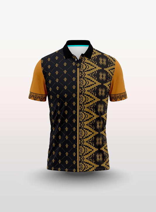 Polo Cempaka Songket in Black