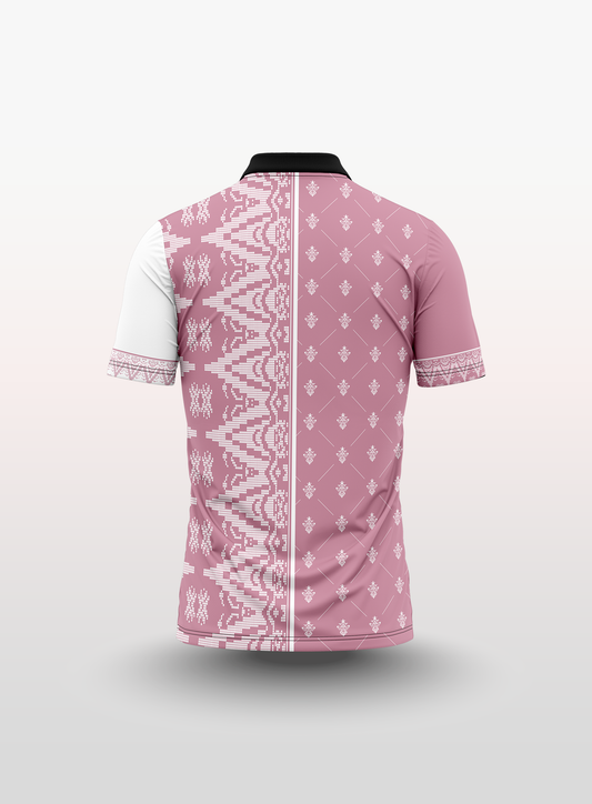 Polo Cempaka Songket in Pink