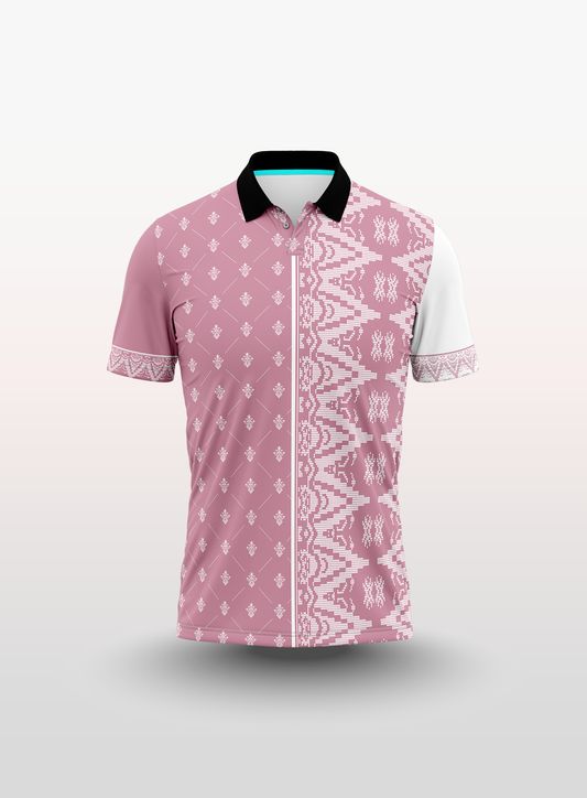 Polo Cempaka Songket in Pink